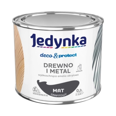 JEDYNKA DECO&PROTECT DREWNO I METAL MAT GRAFITOWY 0,2L