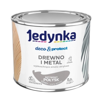 JEDYNKA DECO&PROTECT DREWNO I METAL SAT SZARY 0,2L