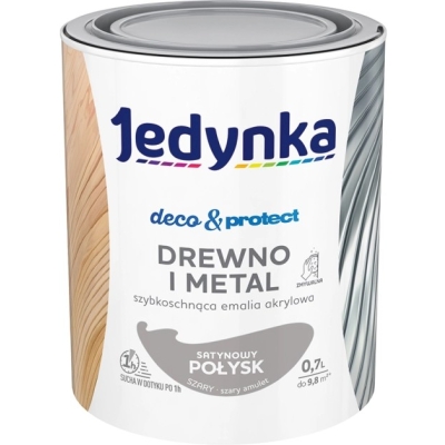 JEDYNKA DECO&PROTECT DREWNO I METAL SAT SZARY 0,7L