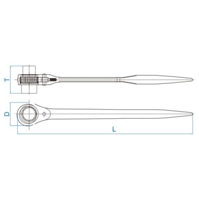 DWUSTRONNY KLUCZ NASADKOWY Z GRZECHOTKĄ 27*30MM, DŁ. 402MM