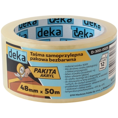 TAŚMA PAKOWA BEZBARWNA 48MM*50M