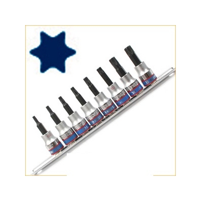 KPL.NASADEK TORX 3/8'' 8CZ., T15-T50, SZYNA