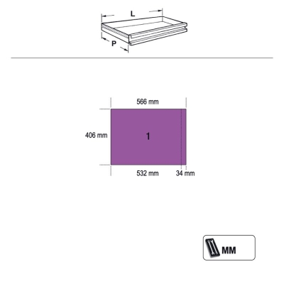 WÓZEK NARZĘDZIOWY Z 7 SZUFLADAMI  SYSTEM C45PRO