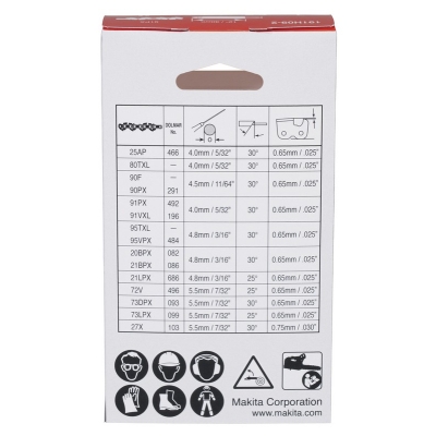 ŁAŃCUCH TNĄCY 10CM 80TXL 0,325'' SZER. ROWKA 1.1MM  DUC101