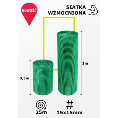 SIATKA OGRODOWA ZIELONA TYP 404 1M*25MB