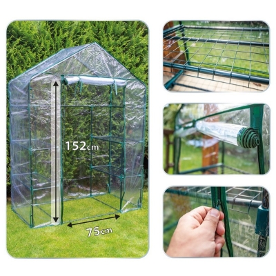 SZKLARNIA 143*73*195 CM, FOLIA PVC, METALOWA KONSTRUKCJA
