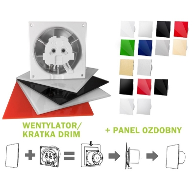 PANEL DO WENTYLATORA DRIM PLEXI CZARNY MAT