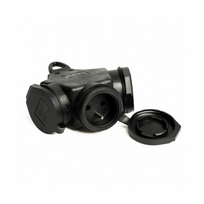 ROZGAŁĘŻNIK POTRÓJNY GUMOWY 3*2P+Z Z/UZ IP44