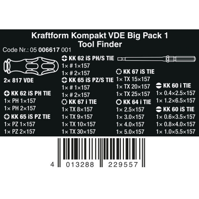ZESTAW WKRĘTAKÓW KRAFTFORM KOMPAKT VDE BIG PACK 1, 26 CZ.