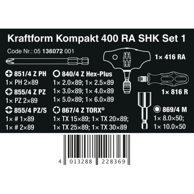 ZESTAW KRAFTFORM KOMPAKT 400 RA SHK SET 1, 19 CZĘŚĆ