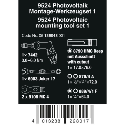 ZESTAW KRAFTFORM SERIA 7400, 9524 SET 1, 7 CZĘŚĆ