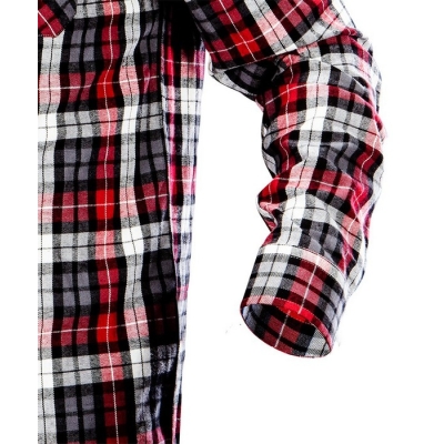 KOSZULA FLANELOWA KRATA CZERWONO-CZARNO-BIAŁA ROZMIAR XL