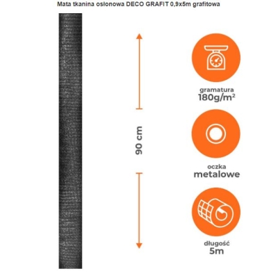 MATA OSŁONOWA DECO BASIC GRAFIT 90CM ROLKA 5MB