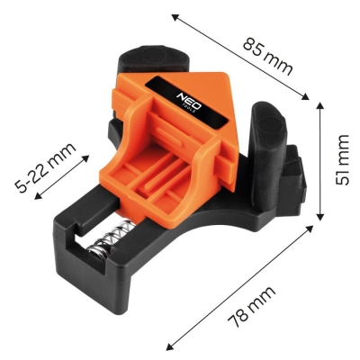 KOMPLET ŚCISKÓW NAROŻNYCH KĄTOWYCH, 4 CZ.