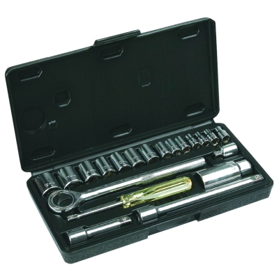 KLUCZE NASADOWE 21-CZĘŚCIOWY 1/4-3/8'' 4-19MM